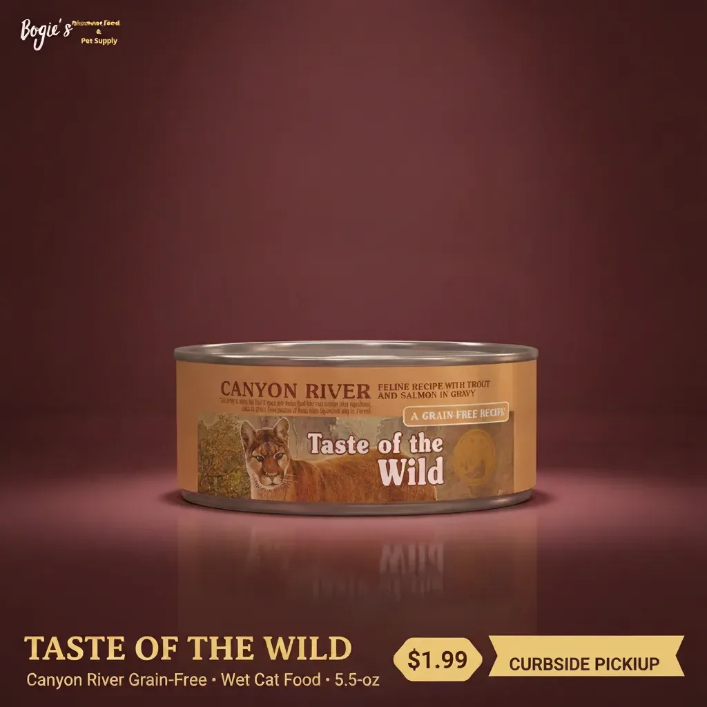 Taste of the Wild Canyon River grain-free wet cat food, 5.5-oz can, $1.99